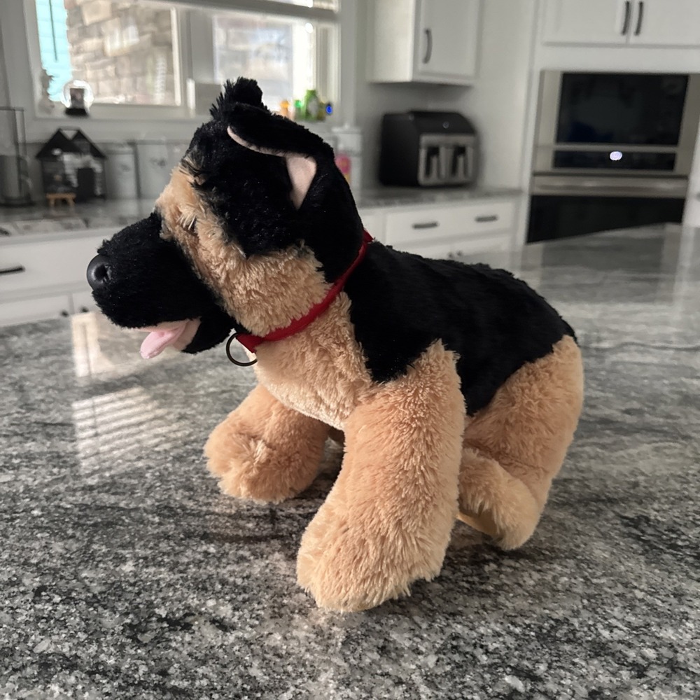 Build A Bear German Shepherd Dog Plush 2011 16" Black Tan Puppy Red Collar